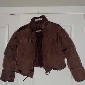 H&M Chocolate Brown Cropped Coat
